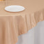 Lamour Satin 72"x72" Table Overlay Square Tablecloth Nude - Smooth Finish Table Topper