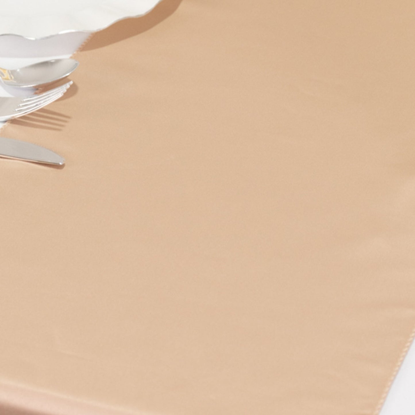 Lamour Satin 12"x108" Table Runner Nude - Smooth & Lustrous Finish