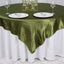 Satin 72"x72" Table Overlay Square Tablecloth Olive Green - Smooth Finish Table Cover