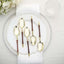24-Pack Plastic Dessert Spoons with Roman Column Handle Gold/Brown - European Style Disposable Utensils 6"