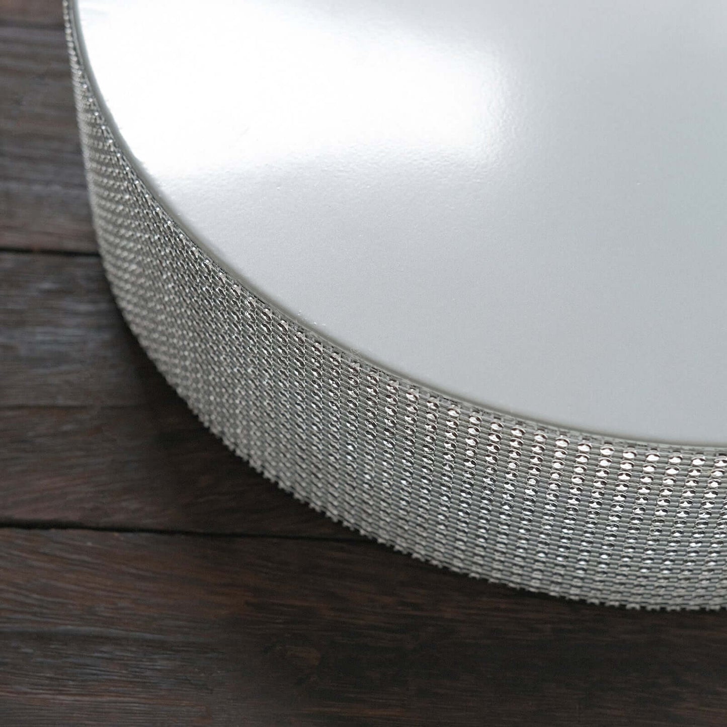 Metal Pedestal Cake Stand Round Design with Rhinestones Silver - Cupcake Holder and Dessert Table Centerpiece 14"