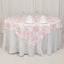 Polyester 70"x70" Table Overlay White - Pink French Toile Pattern for Refined Gatherings