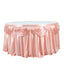 Satin 14ft Table Skirt Dusty Rose - Pleated Double Drape Table Cover