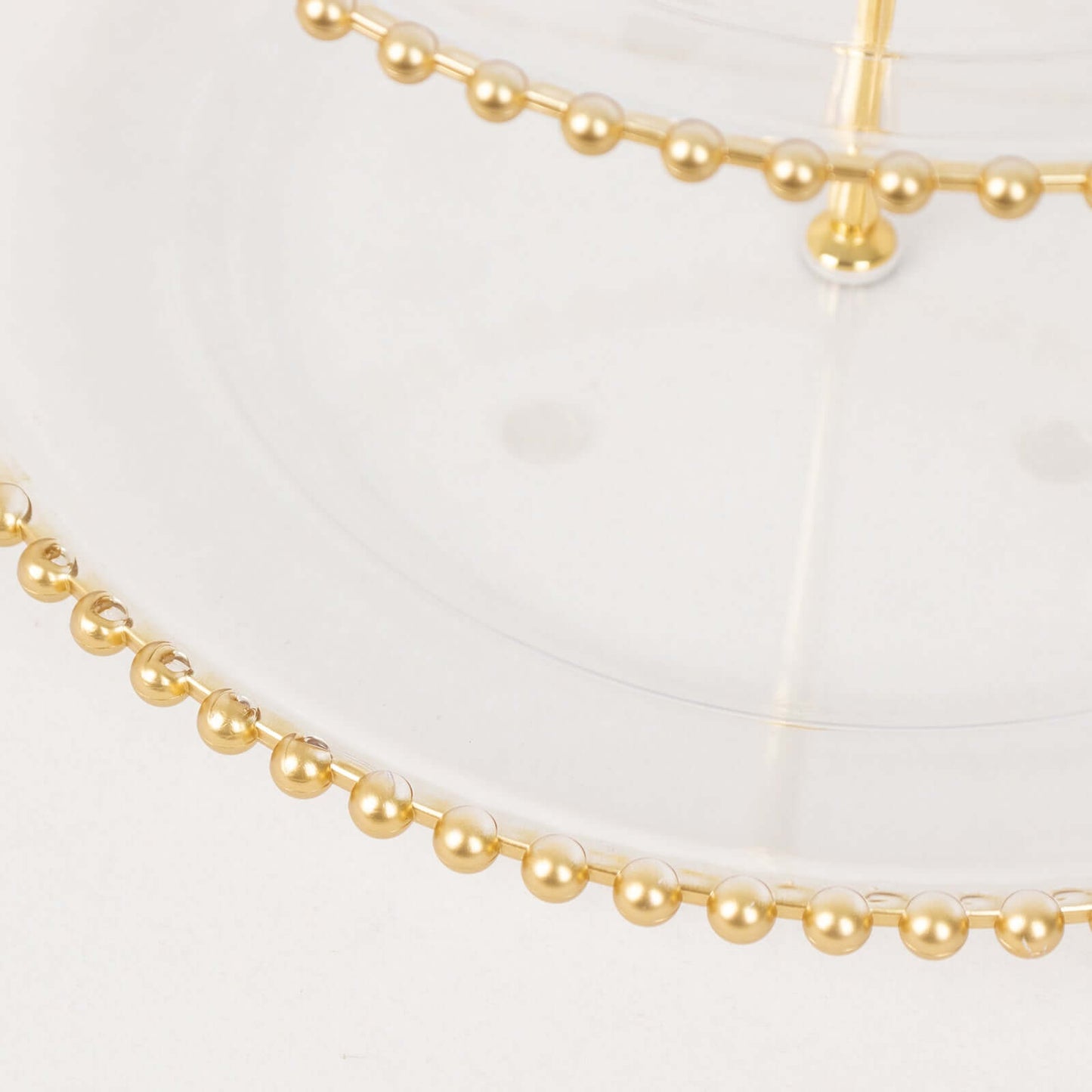 3-Tier Plastic Round Cupcake Tower Stand Clear - Versatile Dessert Display Tea Party Serving Platter with Gold Beaded Rim & Top Handle 14"