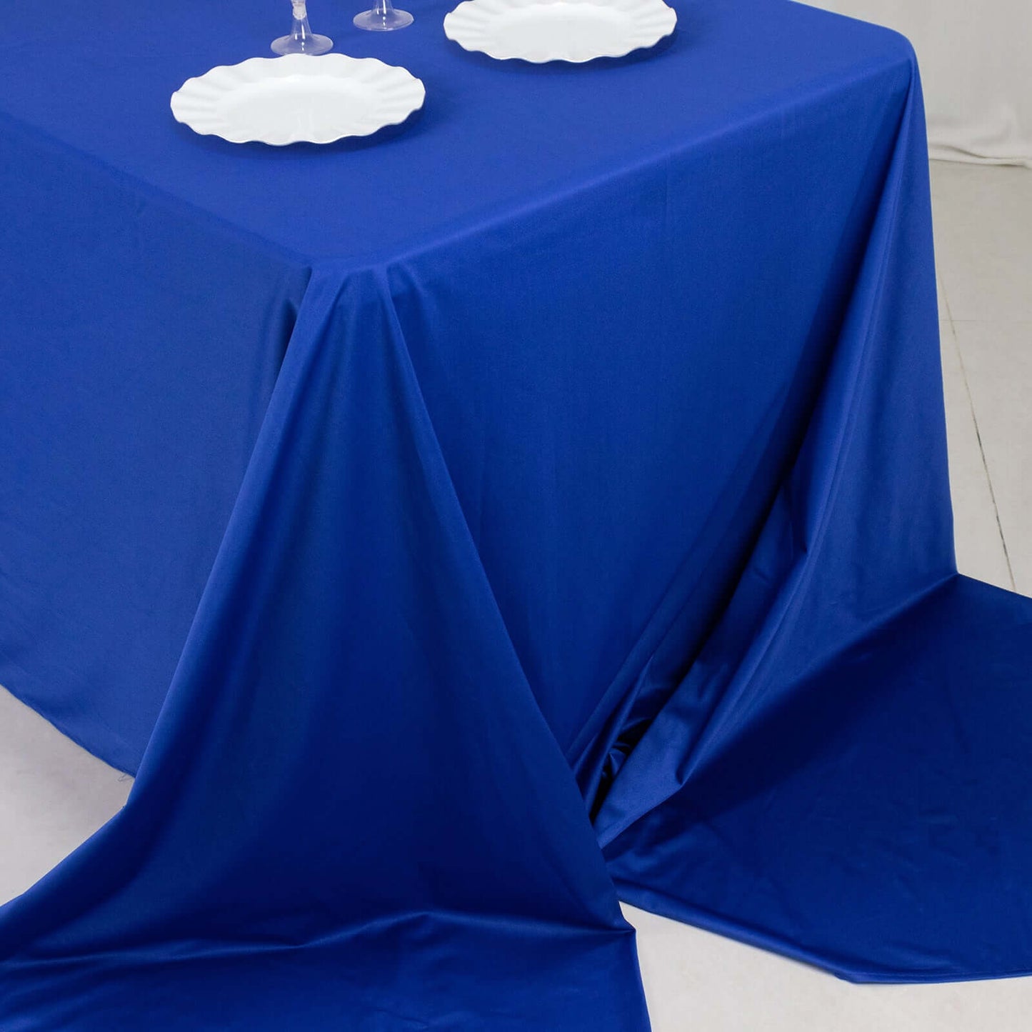 Scuba Rectangular 90"x156" Tablecloth Royal Blue - Wrinkle Free, Stain Resistant & Seamless Table Cover