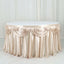 Satin 14ft Table Skirt Beige - Pleated Double Drape Table Cover