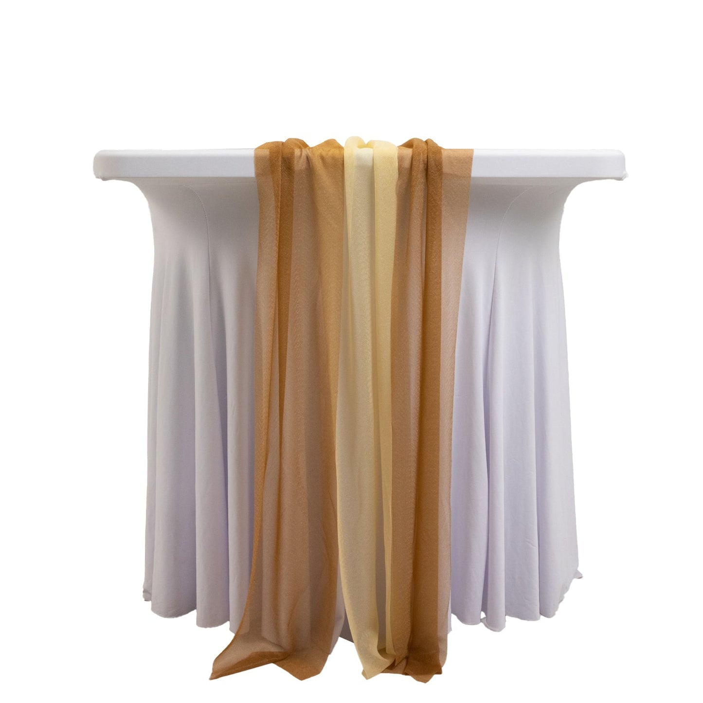 20-Pack 9ft Sheer Table Runners â€“ Champagne/Gold Shimmer Sheer Drapes, Wrinkle-Free