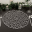 6-Pack Table Placemats Woven Fiber Design Silver Round - Disposable Mats for Dining and Events 15"