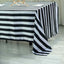 Satin 60"x102" Rectangle Tablecloth Black/White - Stripe Design with Stylish Smooth Finish Table Cover