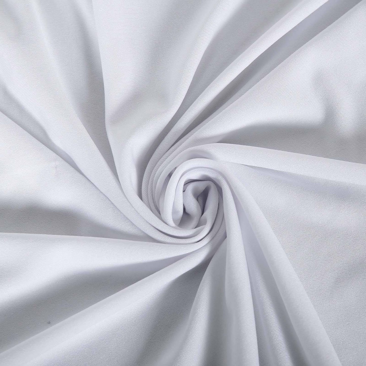 Spandex Rectangle 96"x30" Tablecloth Top Cover White - Stretchy, Wrinkle Free & Fitted Table Topper