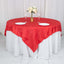 Taffeta 72"x72" Table Overlay Square Tablecloth Red - Accordion Crinkle Table Cover