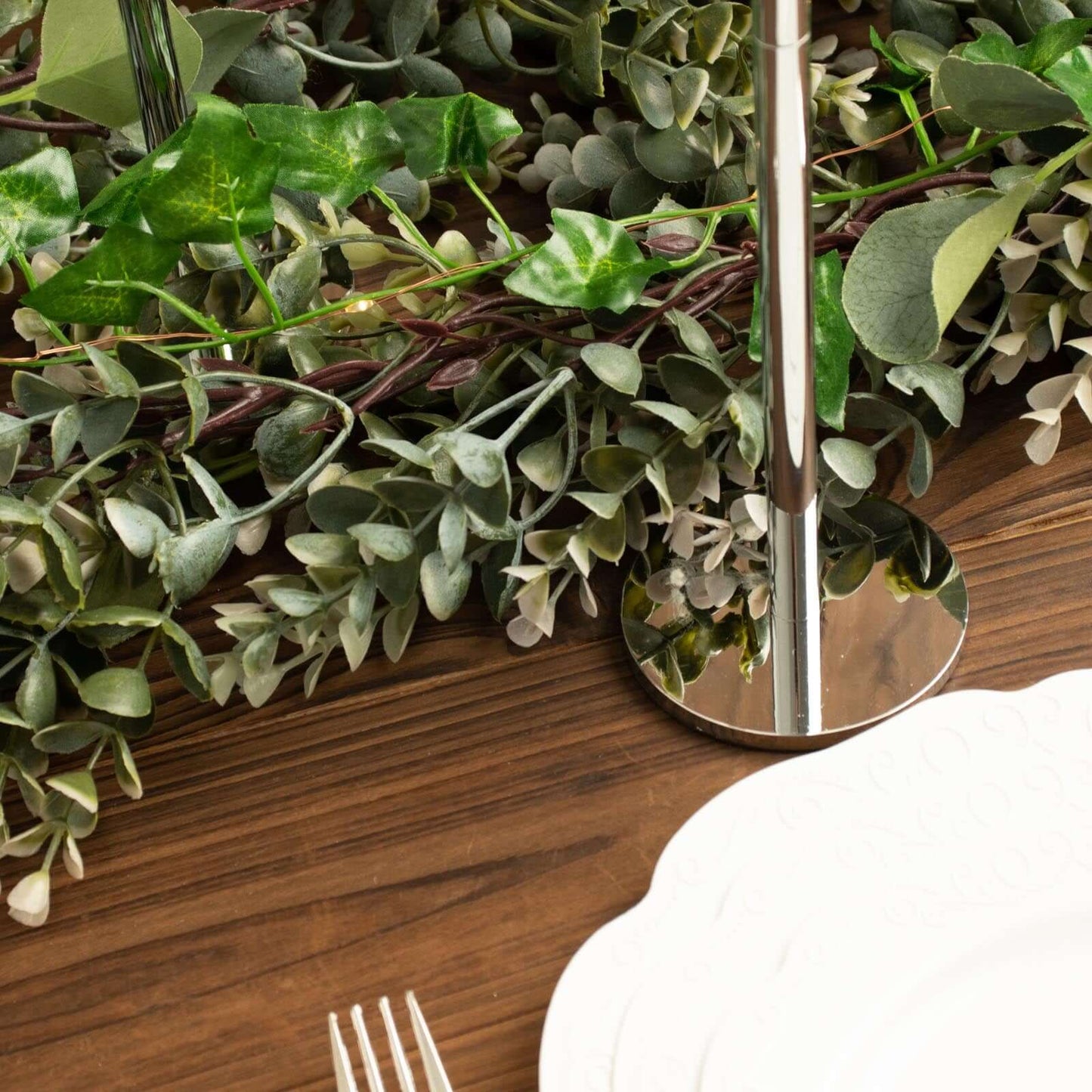 2-Pack Silver Metal Taper Candlestick Holders, Clear Glass Hurricane Candle Stands With Chimney Candle Shades 20"