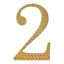 Decorative Rhinestone Number "2" Stickers, Glitter Adhesive Craft Numbers Gold DIY Sparkle Embellishments 4"