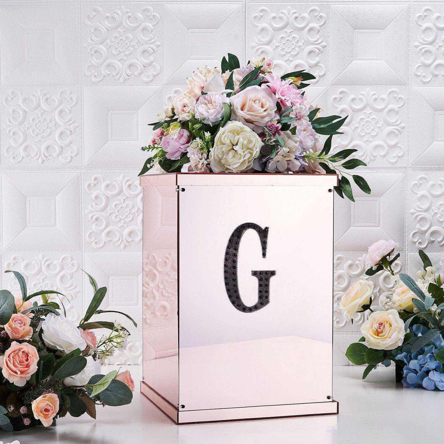Decorative Rhinestone Alphabet "G" Letter Stickers, Glitter Adhesive Craft Letters Black DIY Sparkle Embellishments 6"