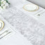 Mesh Polyester 108" Table Runner Roll Metallic Silver - Distressed Foil Look Disposable Table Decor