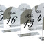 Silver Mirror Arch Acrylic Table Numbers (11-20) - 6"x7" Wedding Reception Signs with Black Print & Stands