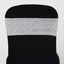 5 Pack Metallic Shimmer Tinsel Spandex Chair Sashes Silver - Durable and Reusable Stretch Chair Bands