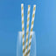 25-Pack Paper Straws White/Gold Striped - Stylish Disposable Straws for Drinks 8"