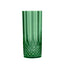 6-Pack Plastic Cocktail Tumblers Hunter Emerald Green Transparent Crystal Cut Style - Shatterproof Highball Glasses 14oz