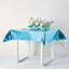 Metallic Foil Tablecloth Square Turquoise - Stylish Disposable Party Cover 50"x50"