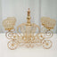 Candle Holder 4-Arm Gold Metal Crystal Cinderella Carriage Wedding Centerpiece - Decorative Display 18"