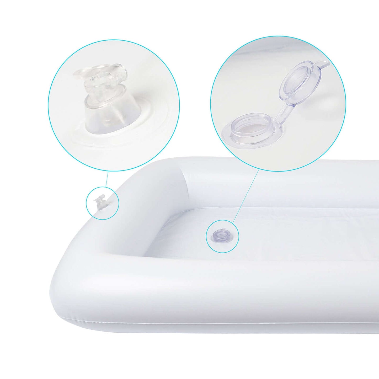 2-Pack Inflatable Ice Coolers with Drain Plug - Buffet Serving Bars for Pool Parties and BBQs 50"x24"