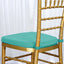 Chiavari Chair Cushion with 1.5" Thick Memory Foam and Ties Turquoise - Stylish Removable Cover for Comfort