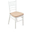 Chiavari Chair Cushion with 1.5" Thick Memory Foam and Ties Nude - Stylish Removable Cover for Comfort