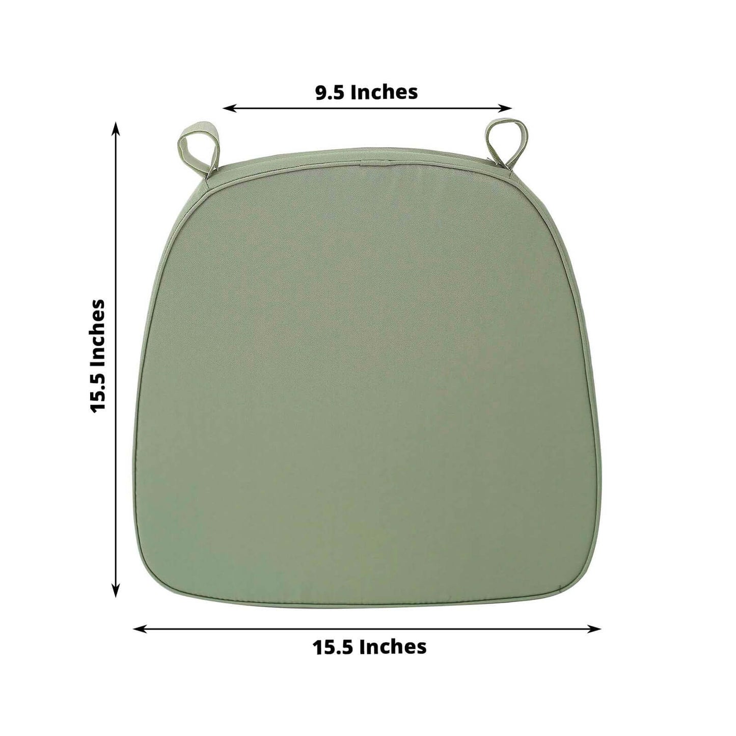 Chiavari Chair Cushion with 1.5" Thick Memory Foam and Ties Dusty Sage Green - Stylish Removable Cover for Comfort