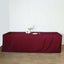 Fitted Polyester 96"x30" Rectangle Tablecloth Burgundy - Durable and Easy to Maintain Table Cover