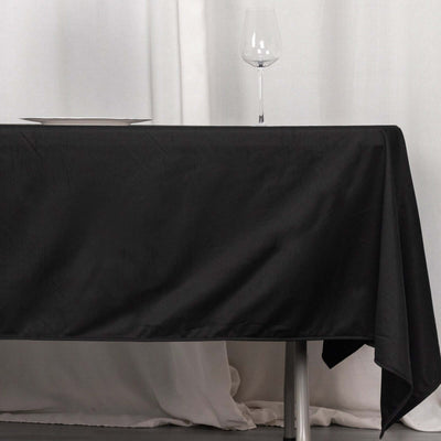 Scuba Rectangular 60"x102" Tablecloth Black - Wrinkle Free & Stain Resistant Table Cover for Weddings and Banquets