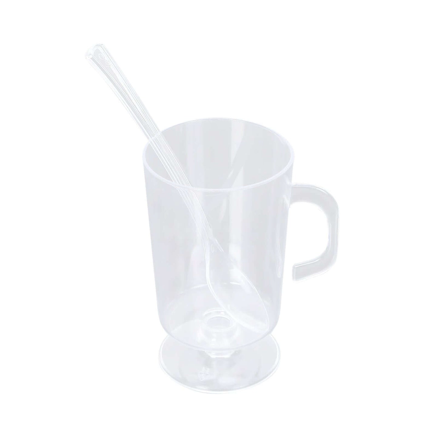 24-Pack Plastic Mini Coffee Cups Clear with Spoons - Ideal for Espresso 2oz