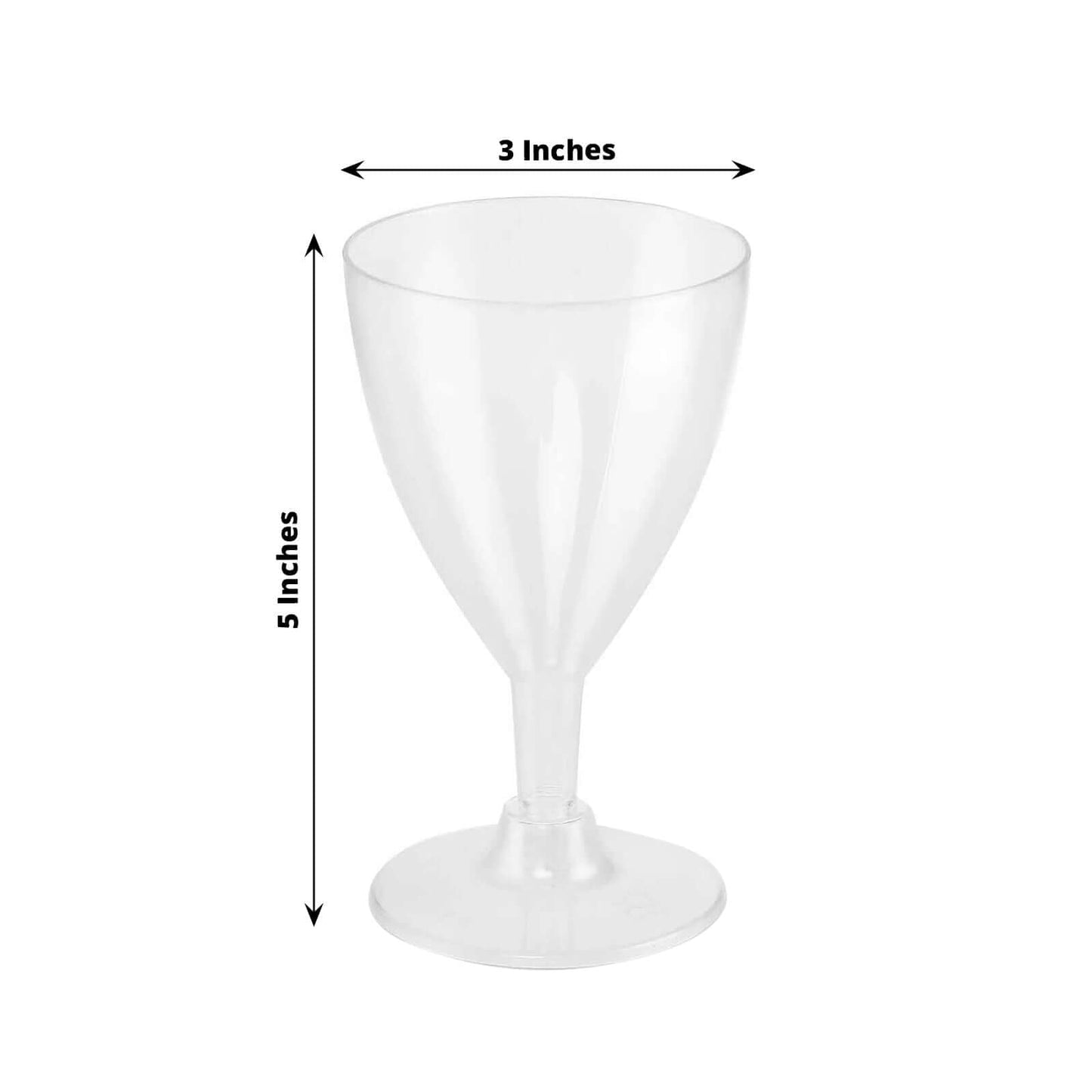 12-Pack Plastic Wine Glasses Clear Short Hollow Stem - Stylish Disposable Cups for Wine 6oz
