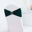 5 Pack Stretch Spandex Chair Sashes Hunter Emerald Green - Reusable Chair Bands with Silver Diamond Ring Slide Buckle 5"x14"