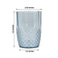 6-Pack Plastic Short Tumblers Dusty Blue Transparent Crystal Cut Style - Reusable All-Purpose Glasses 16oz