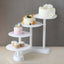 4-Tier Plastic Cake Stand with Half Moon Base White for Weddings Tea Parties & Home Gatherings 17"