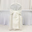10-Pack Polyester Slip-On Banquet Chair Covers with Attached Sashes â€“ Ivory Reusable Stain-Resistant Covers for Wedding & Event Decor
