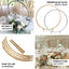 32" Gold Metal Round Hoop Wedding Centerpiece, Self Standing Table Floral Wreath Frame
