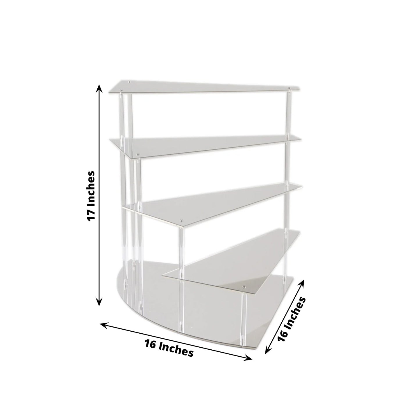 4-Tier Acrylic Cupcake Display Stand Silver Spiral Stairway Design - Stylish Reusable Multi Level Serving Tray Organizer Shelf Riser for Dessert Perfume Retail Jewelry & Collectibles 17"