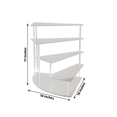 4-Tier Acrylic Cupcake Display Stand Silver Spiral Stairway Design - Stylish Reusable Multi Level Serving Tray Organizer Shelf Riser for Dessert Perfume Retail Jewelry & Collectibles 17"