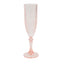 6-Pack Plastic Wedding Toast Flutes Transparent Blush Crystal Cut Style - Reusable Champagne Glasses 8oz