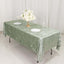 Premium Crushed Velvet 60"x102" Rectangle Tablecloth Sage Green - Reusable Soft Table Cover