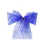 5 Pack Organza Chair Sashes with Satin Leaf Embroidery Royal Blue - Reusable Sheer Design 7"x108"