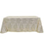 Sequin 90"x132" Rectangle Tablecloth Champagne - Seamless Diamond Design Table Cover
