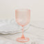 12-Pack Plastic Goblets Transparent Blush Vintage Ribbed Pattern - Reusable Shatterproof Glassware 9oz