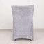Stretch Spandex Chair Cover Silver for Folding Chairs - Metallic Shimmer Tinsel Back Design Fitted Slipcover