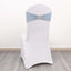 5 Pack Spandex Chair Sashes Dusty Blue with Gold Rhinestone Buckles - Reusable Four-Way Stretch Sash Bands 5"x14"