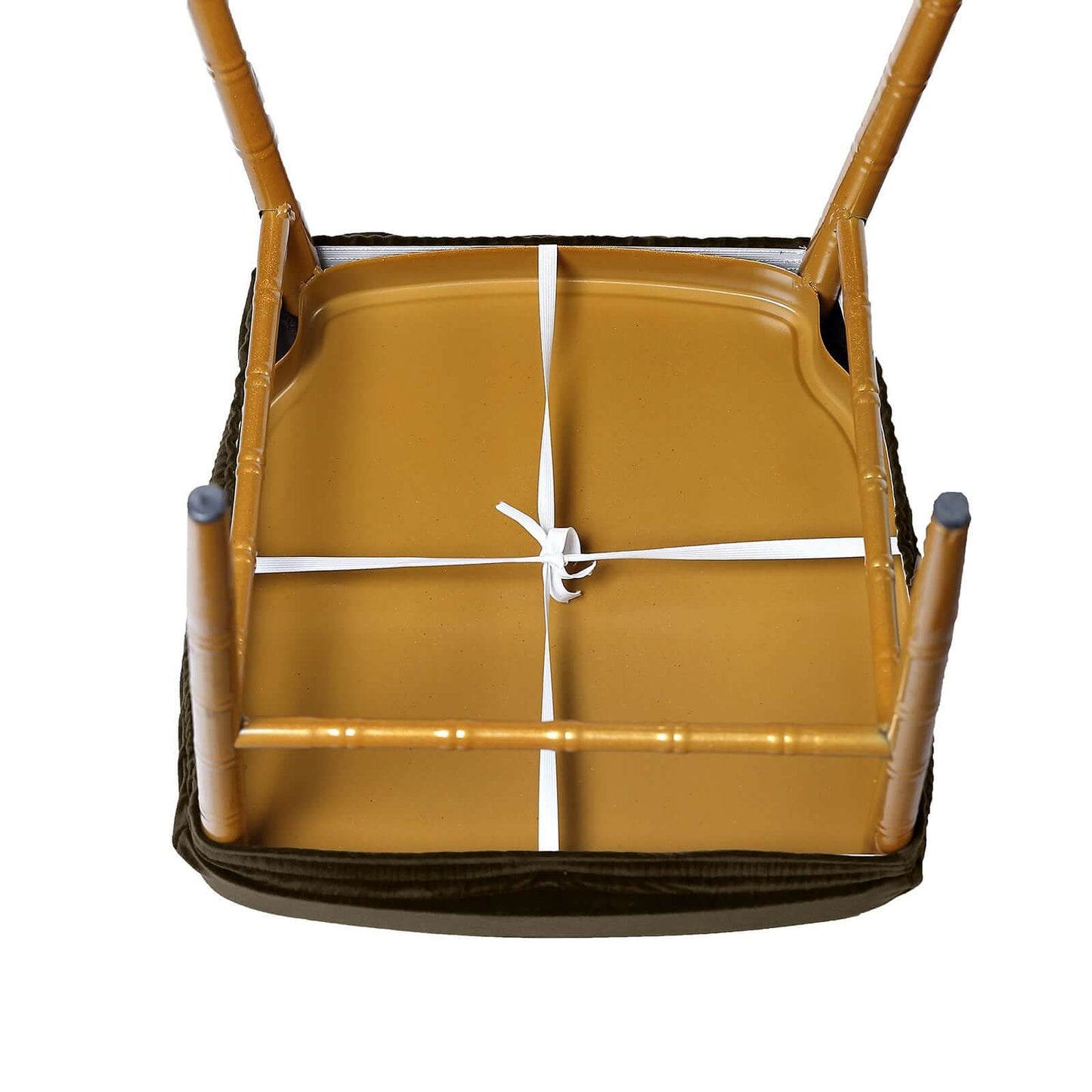 Velvet Chair Cushion Protector Stretch with Tie for Dining Chairs Chocolate - Durable Cover for Formal Gatherings