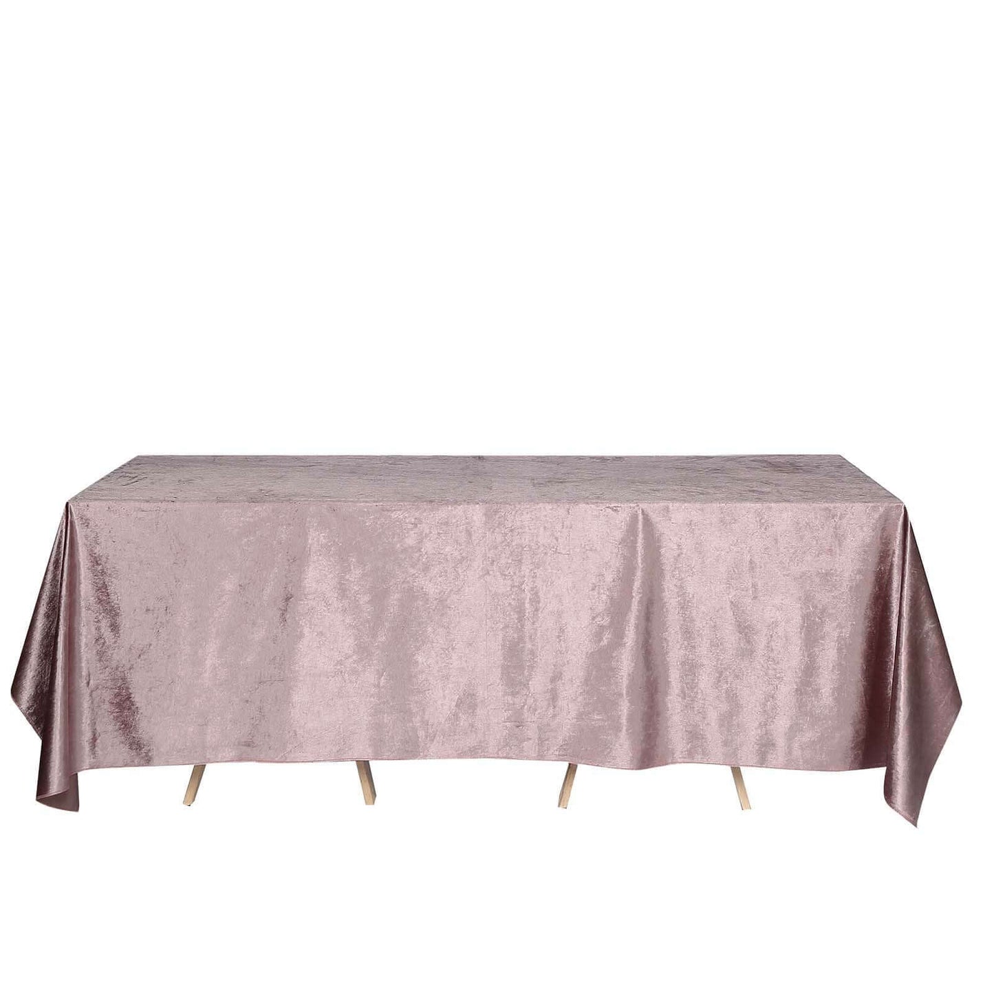 Premium Velvet 90"x132" Rectangle Tablecloth Mauve - Reusable Soft & Seamless Table Cover