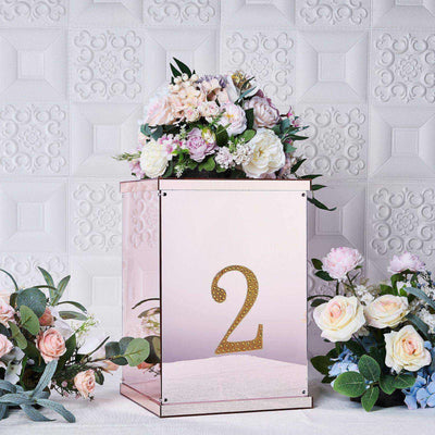 Decorative Rhinestone Number "2" Stickers, Glitter Adhesive Craft Numbers Gold DIY Sparkle Embellishments 6"